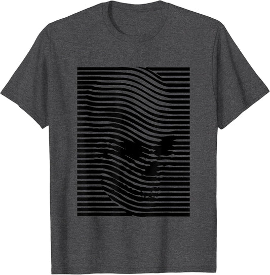 Optical Illusion Skull Stripes Effect & T Shirt Design