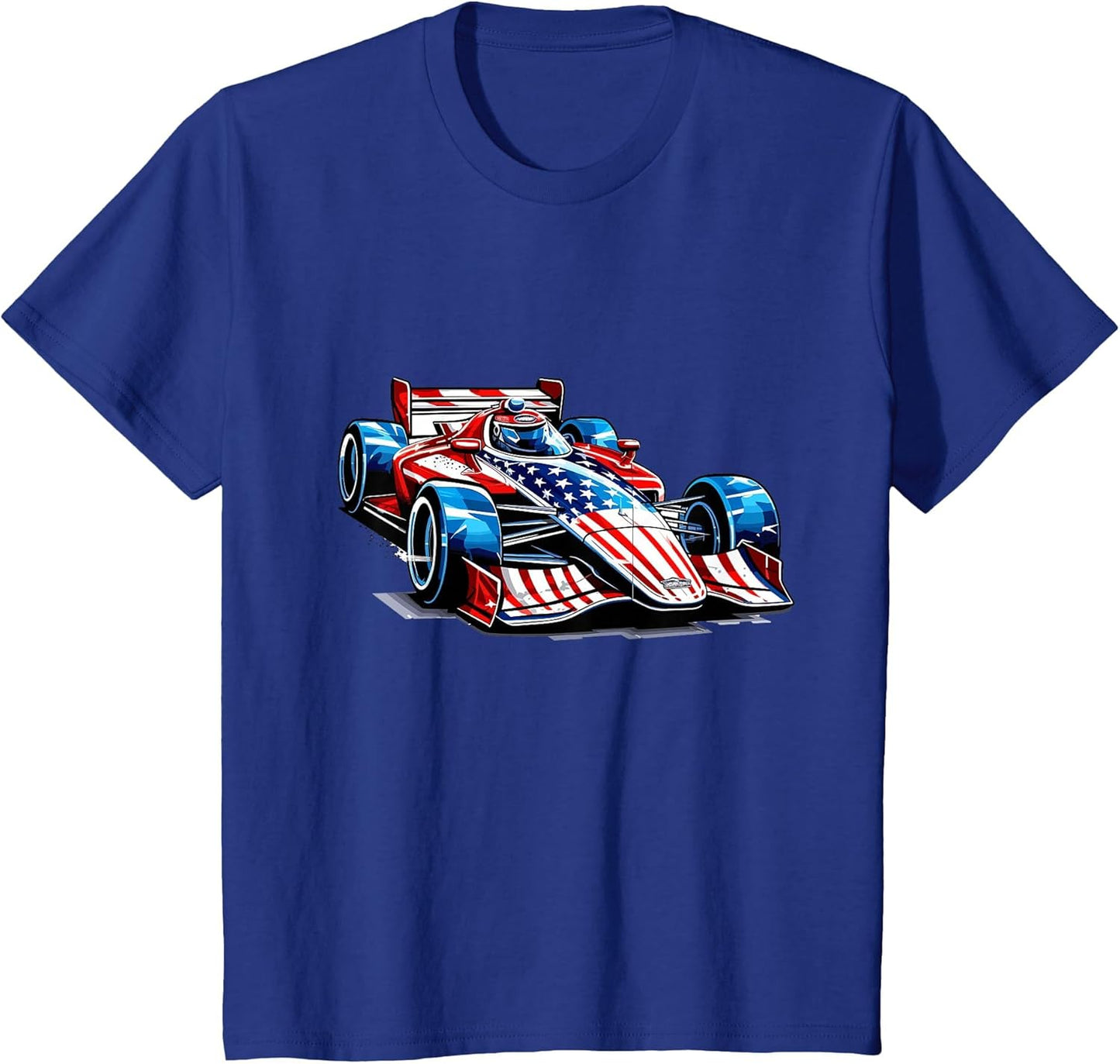 Vintage Auto Racing Car American Flag 4th of July, Auto Race