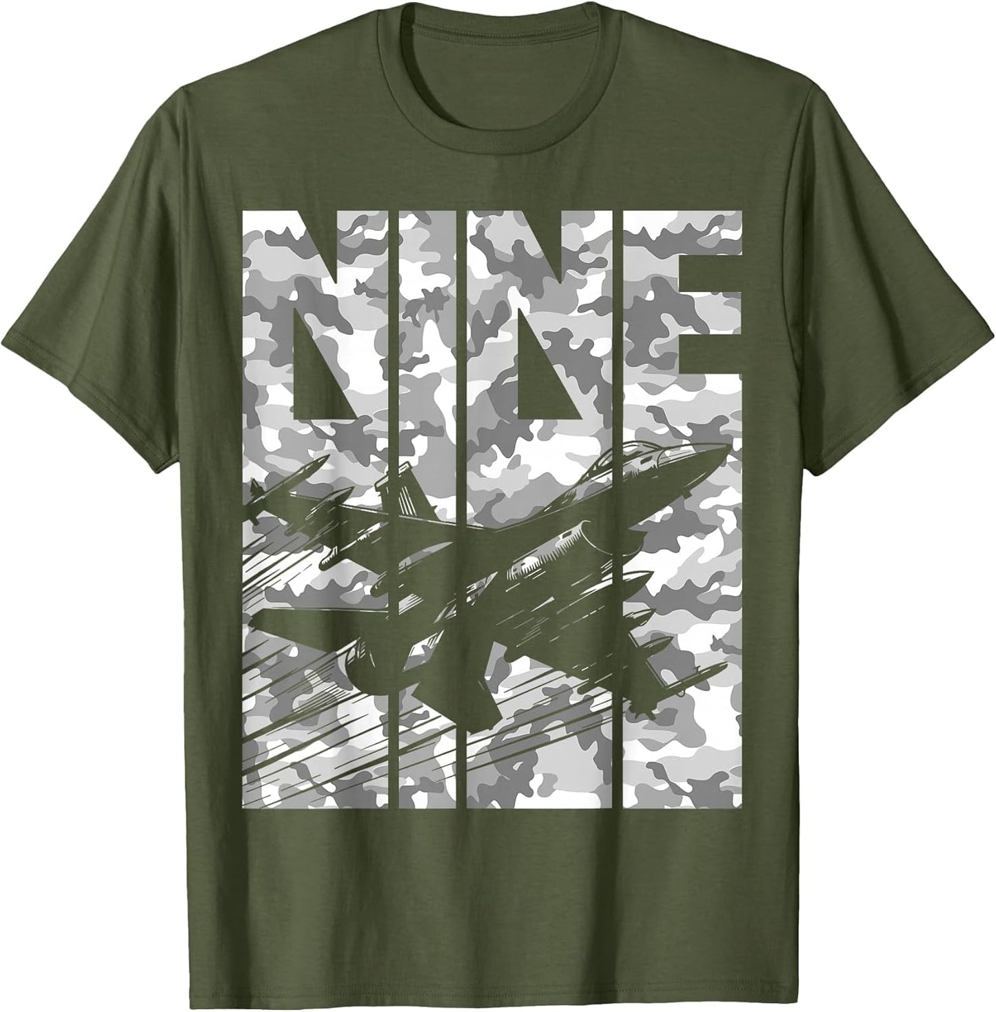 Military Fighter Jet Camo Nine Year Old Boys 9th Birthday