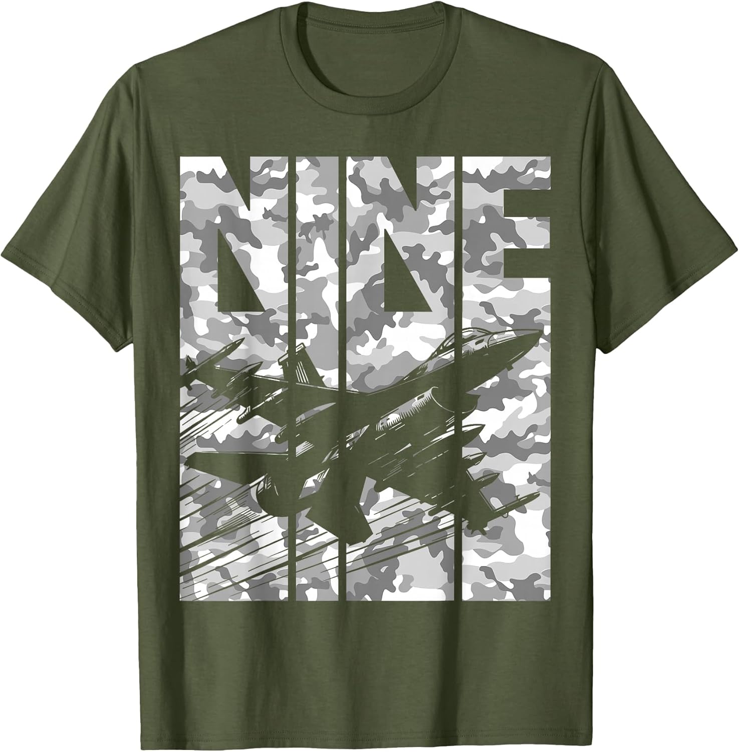 Military Fighter Jet Camo Nine Year Old Boys 9th Birthday