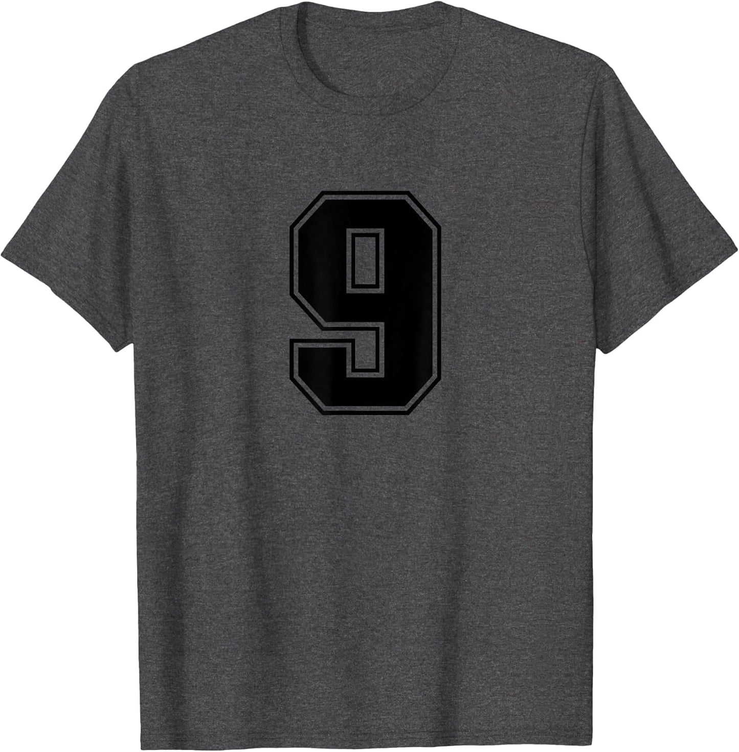 Number #9 Black Sports Fan Jersey Number