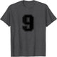 Number #9 Black Sports Fan Jersey Number