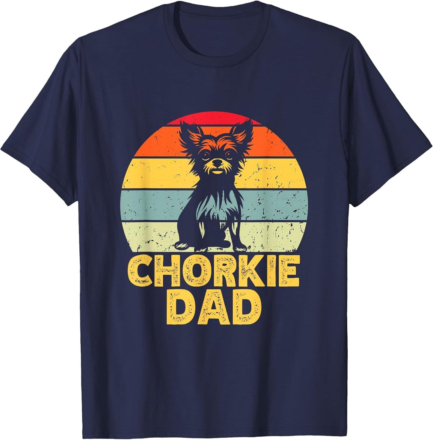 Chorkie Dad Retro Sunset Funny Chihuahua Yorkie Mix Lover
