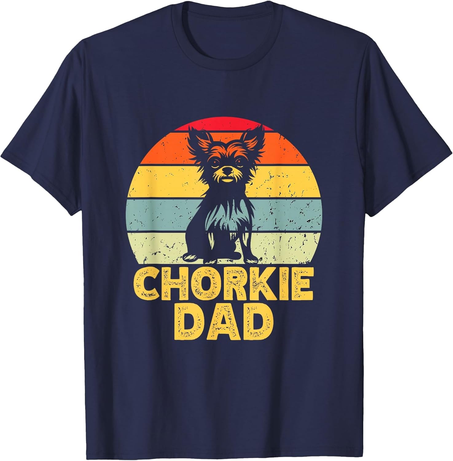 Chorkie Dad Retro Sunset Funny Chihuahua Yorkie Mix Lover