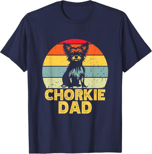 Chorkie Dad Retro Sunset Funny Chihuahua Yorkie Mix Lover