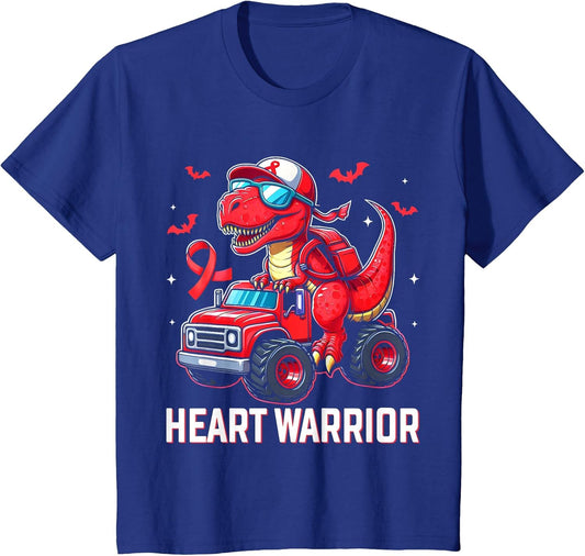 Dino Trex Boys Toddler Heart Warrior Heart Disease Awareness