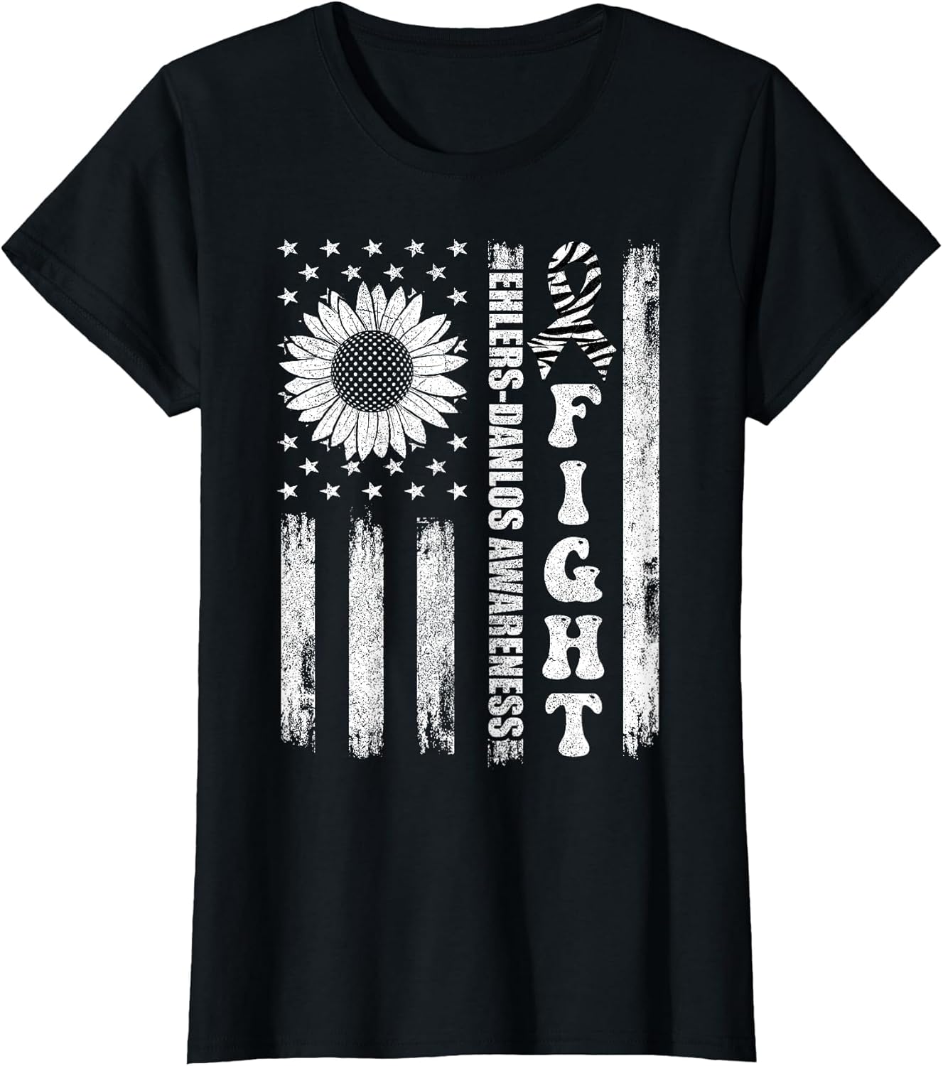Fight Ehlers Danlos Awareness Shirts, American Flag EDS