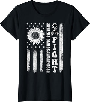 Fight Ehlers Danlos Awareness Shirts, American Flag EDS