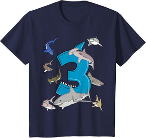 3rd Birthday Boys Shark White Shark