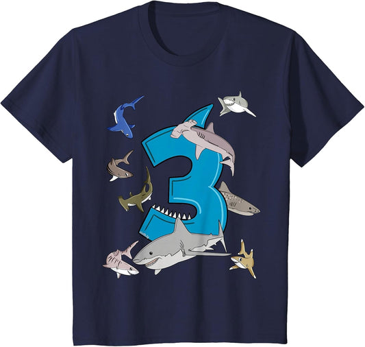 3rd Birthday Boys Shark White Shark