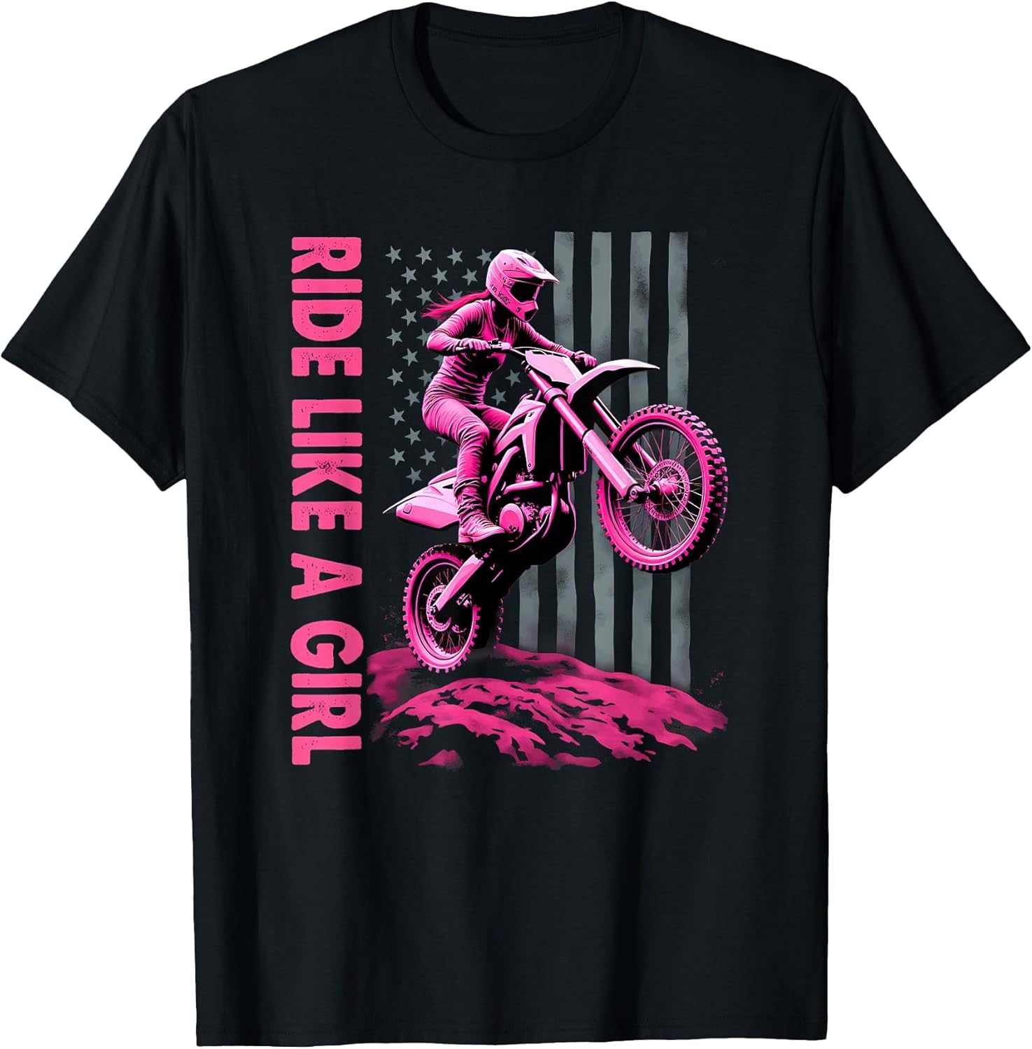 US Flag Ride Like A Girl Biking Biker