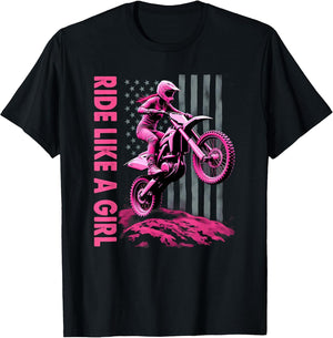 US Flag Ride Like A Girl Biking Biker