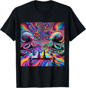 Trippy Octopus Alien Chess Battle EDM Music Rave Festival