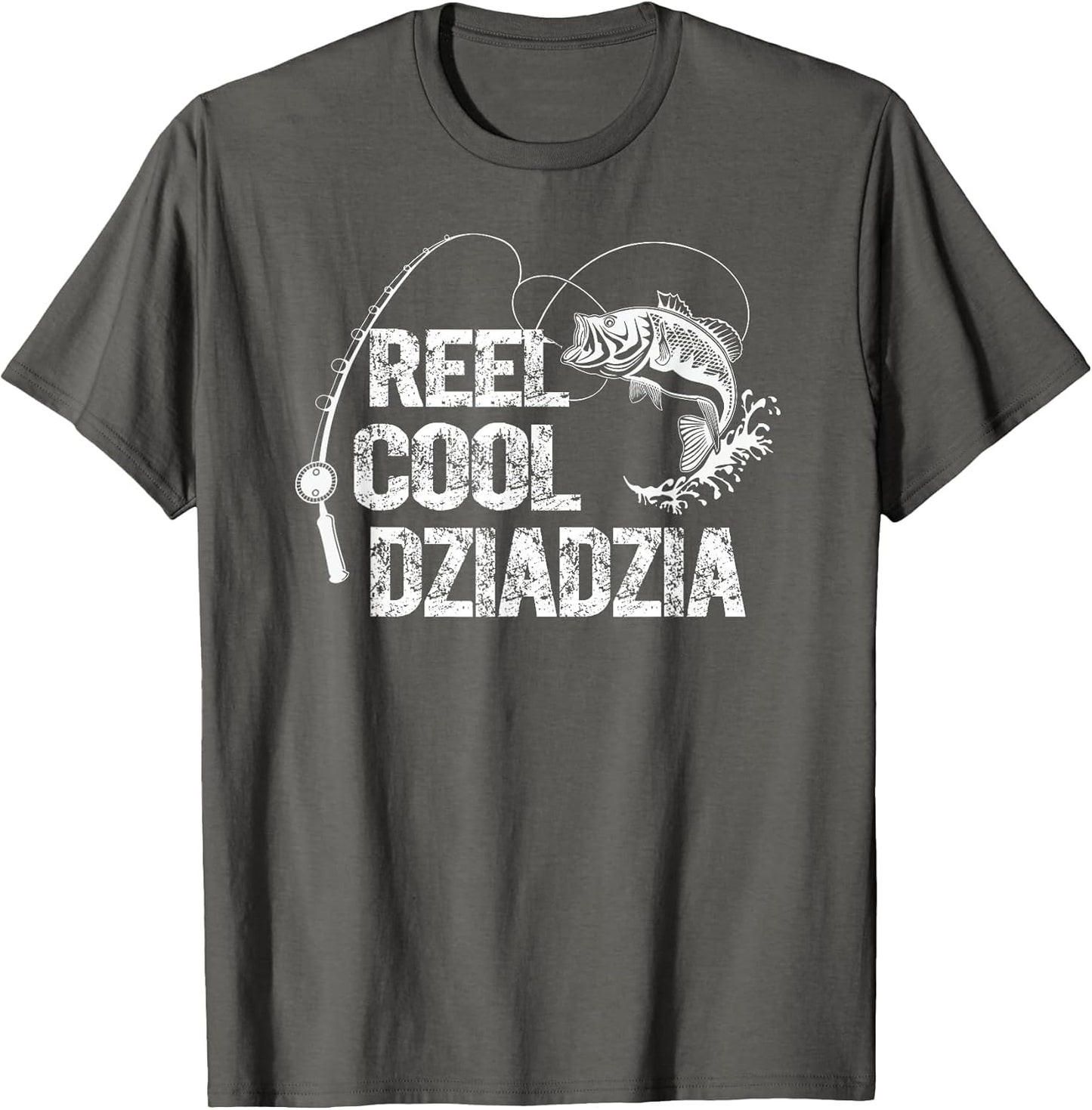 Reel Cool Dziadzia Design with Fish and Fishing Rod Grandpa