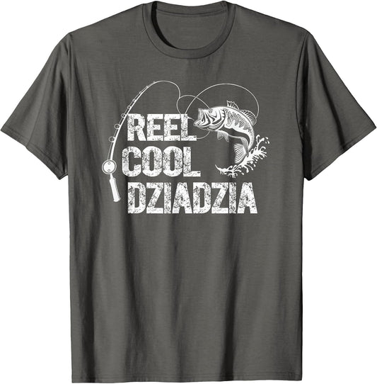 Reel Cool Dziadzia Design with Fish and Fishing Rod Grandpa