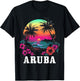 Aruba Vintage Souvenir Hibiscus Flowers Surfer Beach