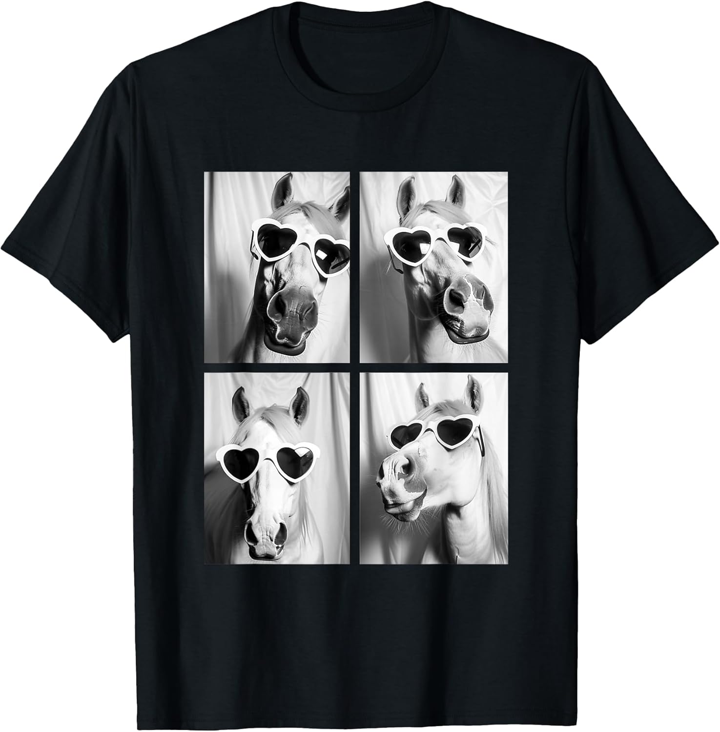 Cute Horses with Hearts Sunglasses Funny Valentine's Day