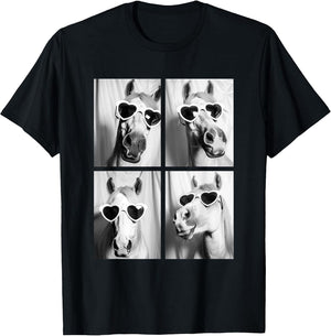 Cute Horses with Hearts Sunglasses Funny Valentine's Day