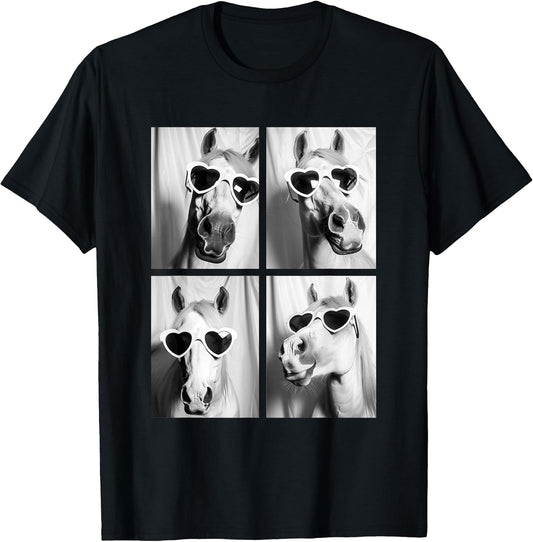 Cute Horses with Hearts Sunglasses Funny Valentine's Day