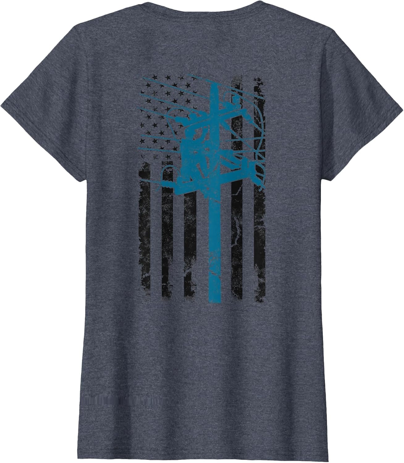 Distressed Patriotic Lineman American Flag Electric Cable
