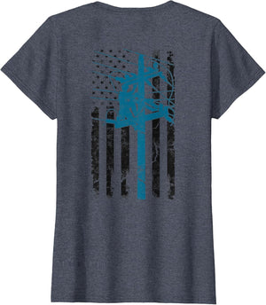 Distressed Patriotic Lineman American Flag Electric Cable