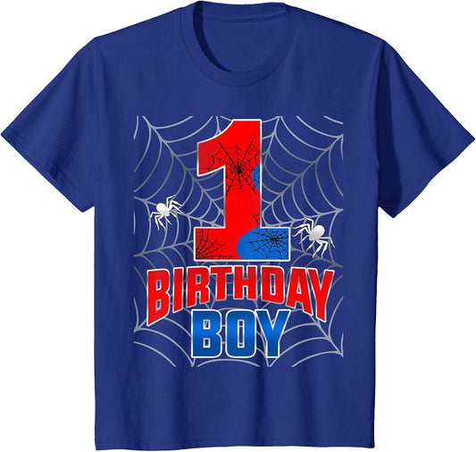 Kids 1 Year Old Shirt 1st Birthday Boy Spider One 1 Years Old