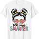 100 Days Smarter Messy Hair Bun Girls 100th Day of School