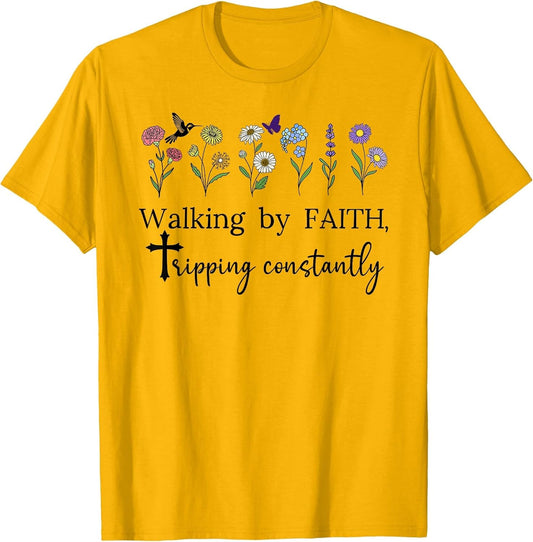 Walking by Faith Tripping Constantly Jesus Cross Christian