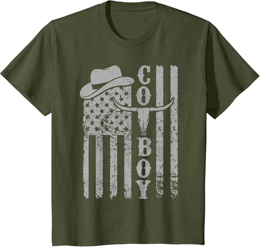 Western Country Men Teen Boy Kid Rodeo Southern Retro Cowboy