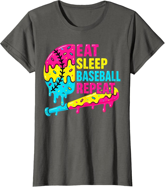 Eat Sleep Baseball Repeat Ice Cream Drip Baseball