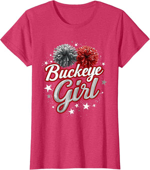Buckeye Girl Pom-Poms Vintage Sports Ohio Home State