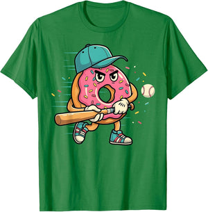 Donut Playing Baseball Dessert Food Lover Sports Fan Player