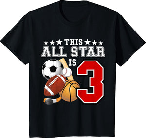 Kids 3 Year Old Sports Star Birthday Party All Sport 3rd Gift