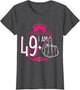 I Am 49 Plus 1 Middle Finger Pink Crown Women 50th Birthday