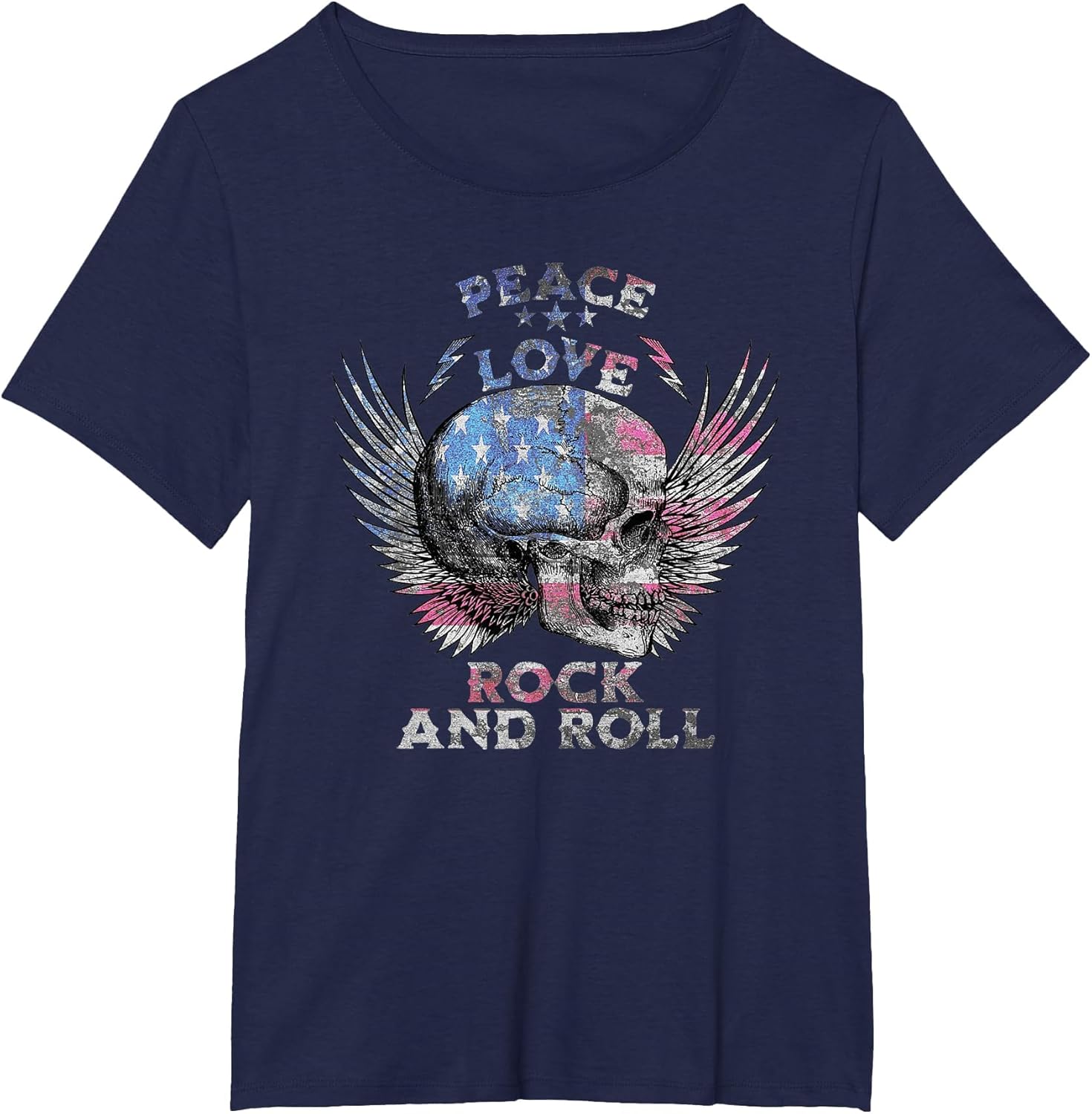 Peace Love Rock and Roll Distressed Rock Concert