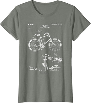 Vintage Patent Print 1900 Bicycle , Bike Shirt