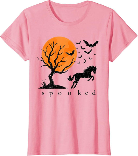 Spooked Horse Halloween Moon Bats Horse Ghost Spooky Season