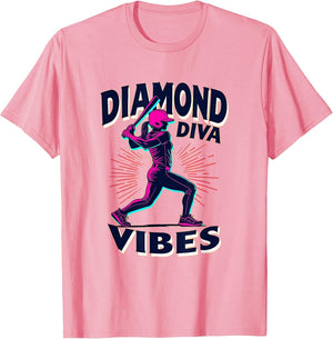 Diamond Diva Vibes Softball Women Design