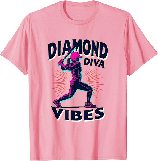 Diamond Diva Vibes Softball Women Design
