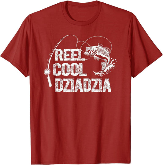 Reel Cool Dziadzia Design with Fish and Fishing Rod Grandpa