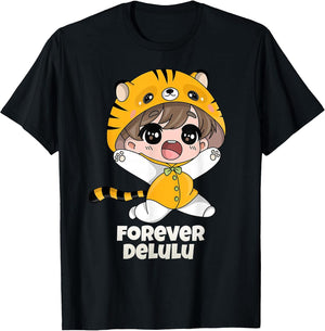 Funny Anime Meme Forever Delulu Cute Kawaii Tiger Outfit