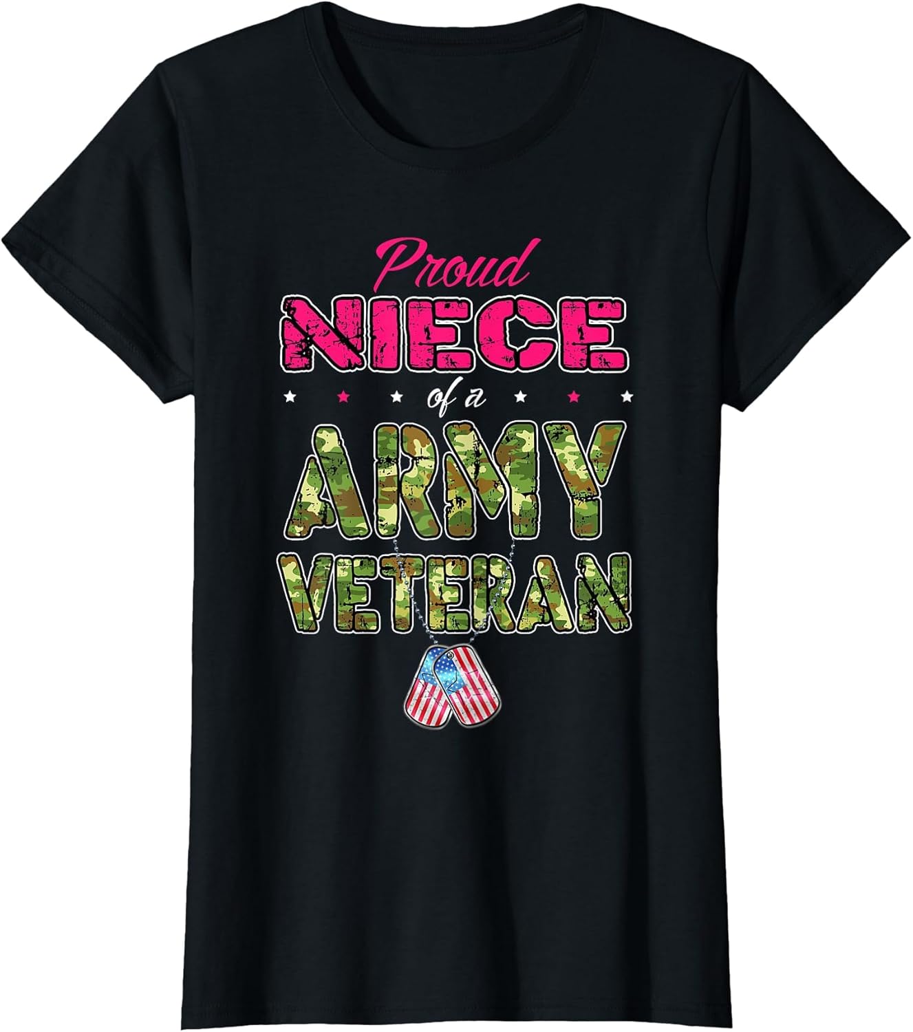 Proud Niece of A Army Veteran US Flag Camo Military Child