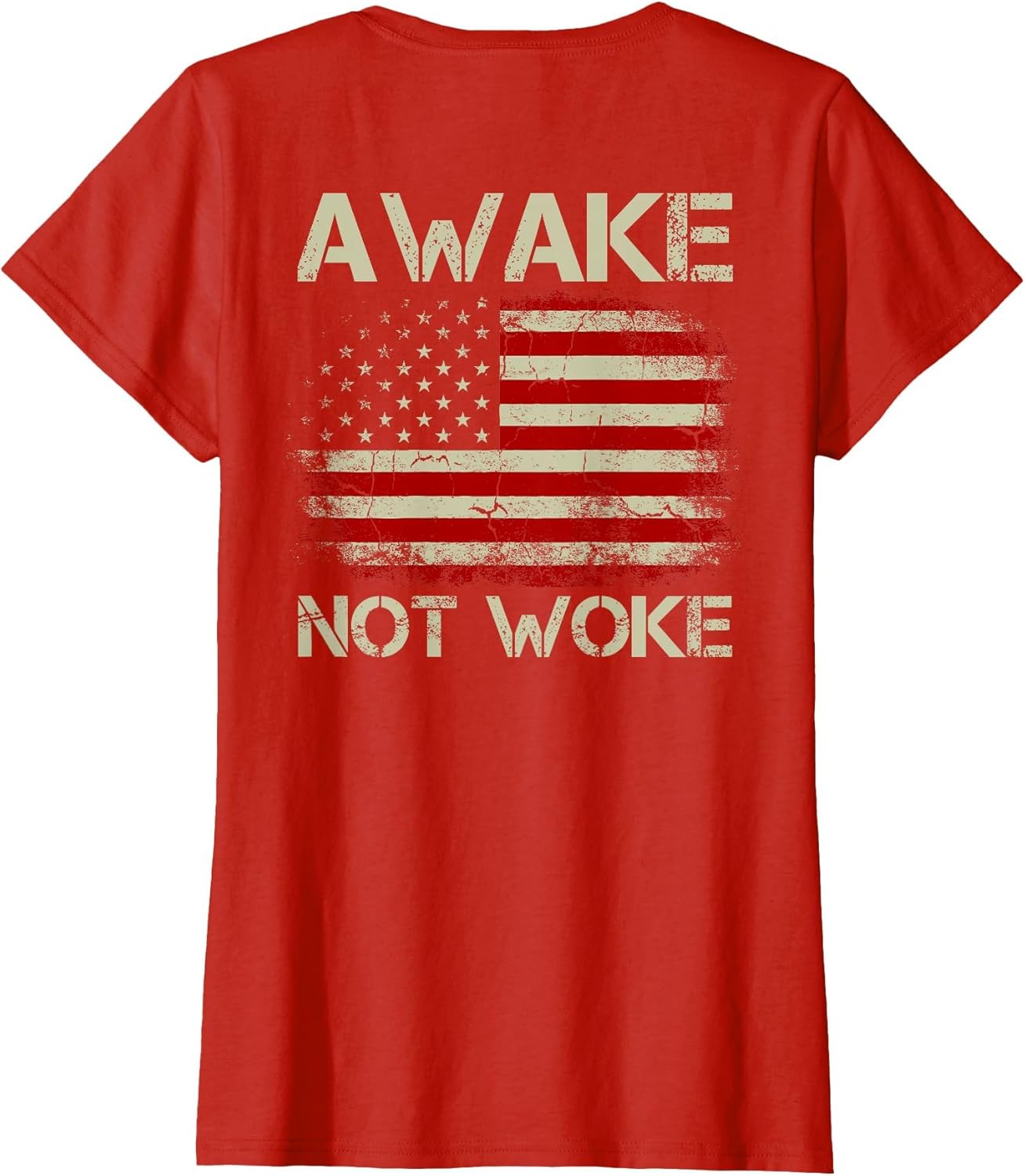 Vintage American Flag Awake Not Woke (on Back)
