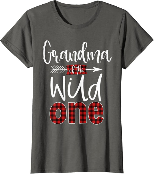 Grandma of The Wild One Shirt Plaid Lumberjack 1st Birthday