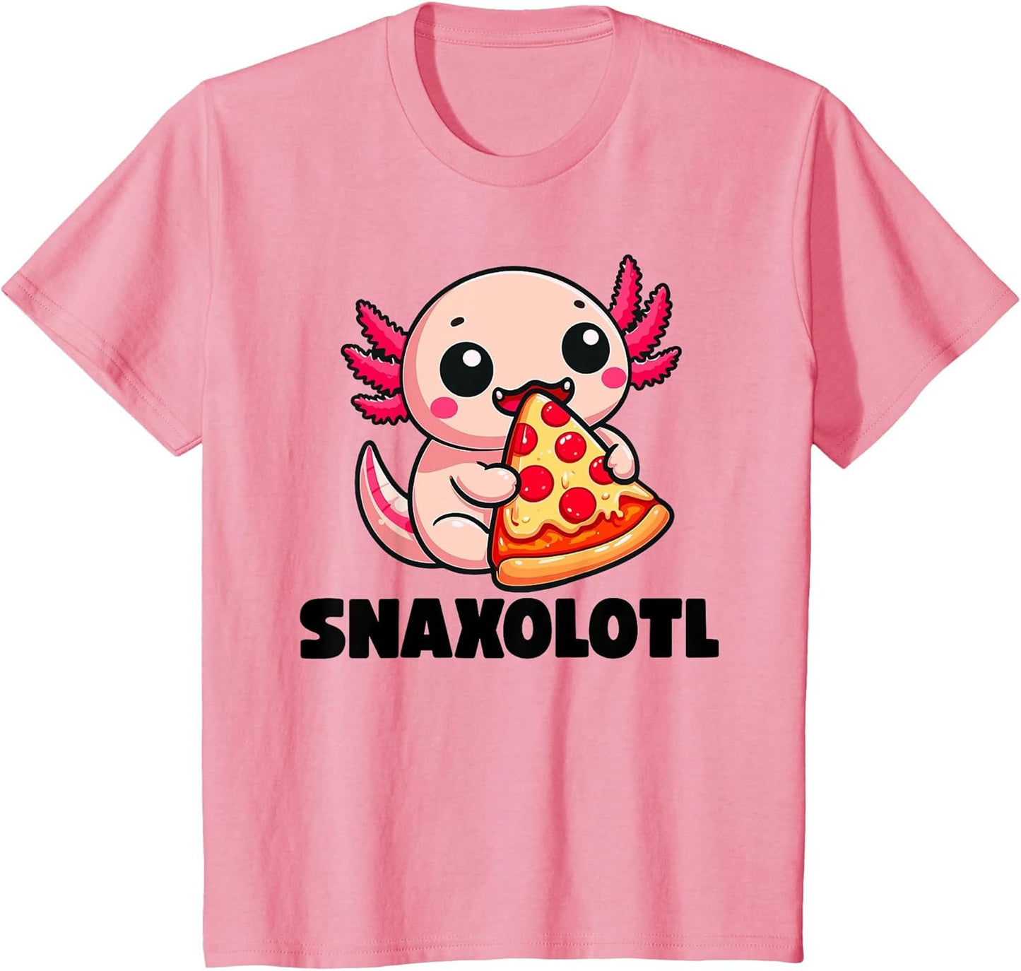 Axolotl Funny Snaxolotl Snacks a lot Pizza Eating Axolotl