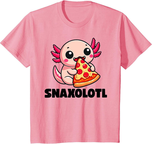 Axolotl Funny Snaxolotl Snacks a lot Pizza Eating Axolotl