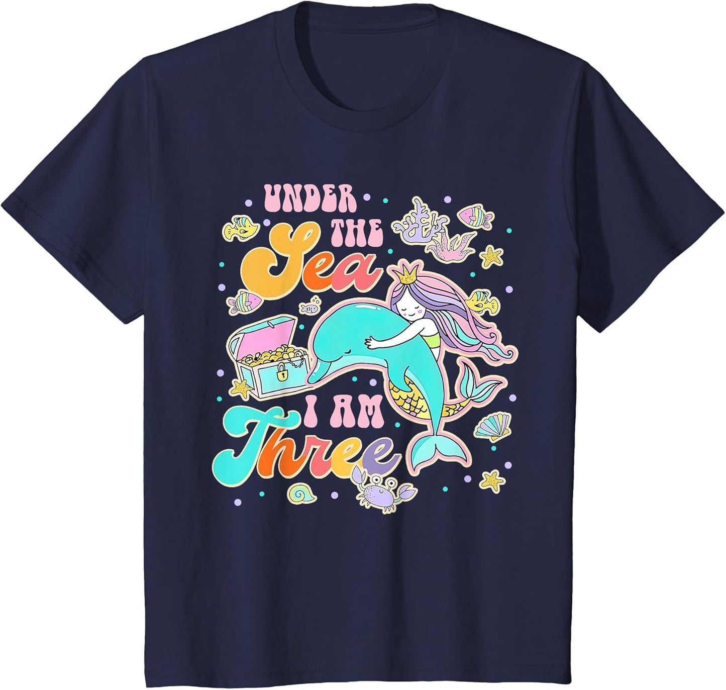 Under The Sea I'm Three Cute 3rd Birthday Girl Mermaid Lover