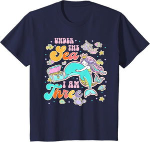 Under The Sea I'm Three Cute 3rd Birthday Girl Mermaid Lover