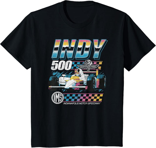 Indy 500 Indianapolis Motor Speedway Distressed Chrome Neon