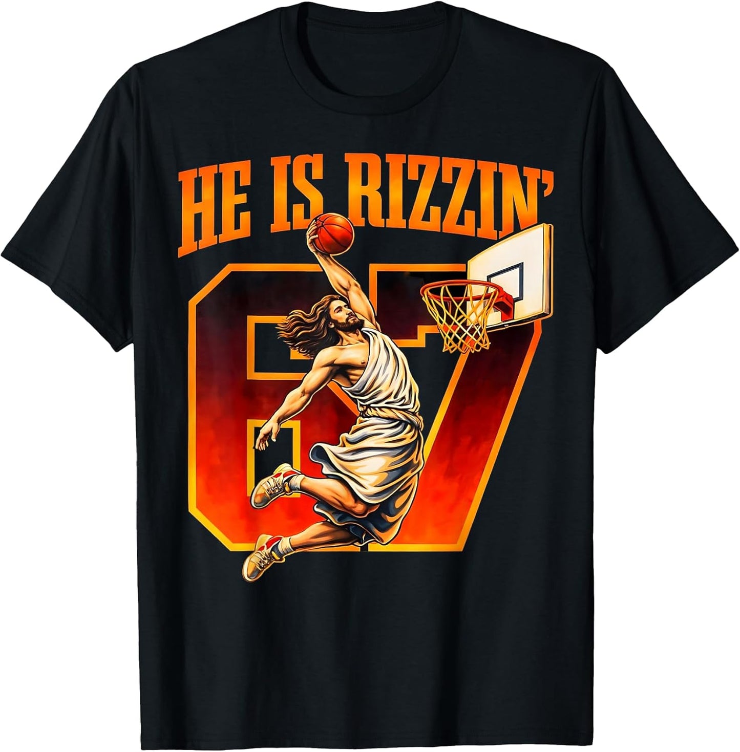 He is Rizzin 67 Funny Basketball Faith Gift Boy Kids
